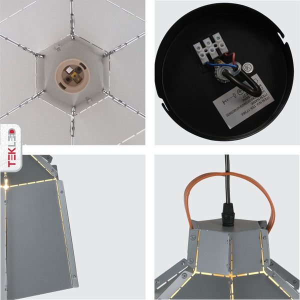 Esagono Mini Metal Pendant Ceiling Light E27 D285 mm