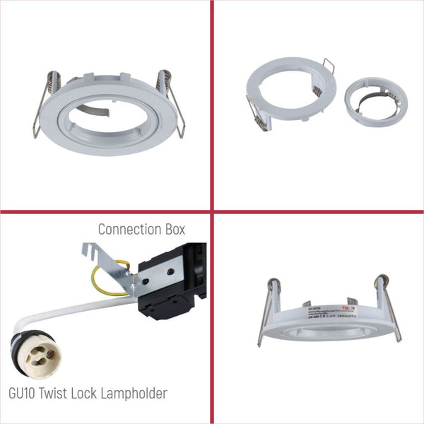 Fixed Diecast Aluminium Downlight IP20 GU10 Fitting