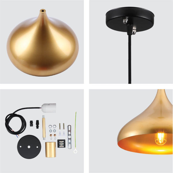 Gold Dome Metal Pendant Light E27