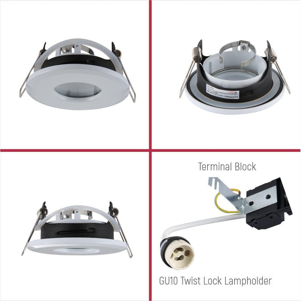IP65 Fixed Diecasting Downlight GU10 Terminal Bracket And Junction Box