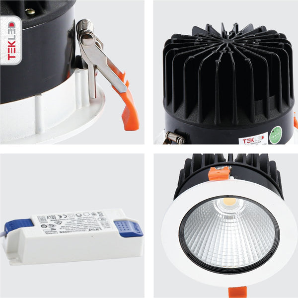 LED COB Recessed Fixed Downlight P1 30W Cool White 4000K White