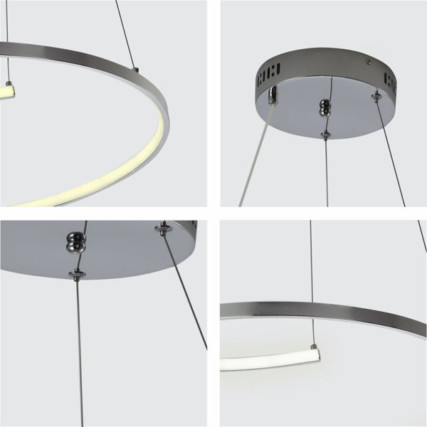 LED Spiral White Chrome Gold Finishing 30W CCT Change Dimmable Contemporary Nordic Scandinavian Pendant Ceiling Light with Remote Control