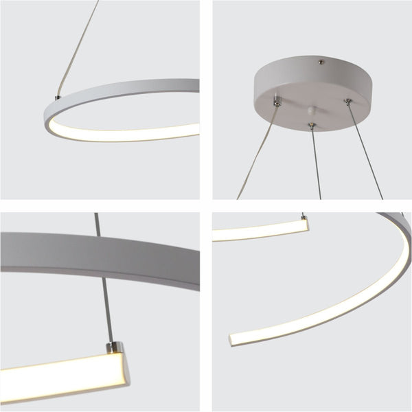 LED Spiral White Chrome Gold Finishing 30W CCT Change Dimmable Contemporary Nordic Scandinavian Pendant Ceiling Light with Remote Control