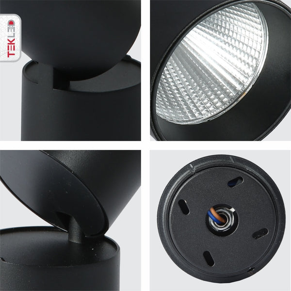 LED Surface-Recessed Tilt Rotatable Downlight Cool White 4000K