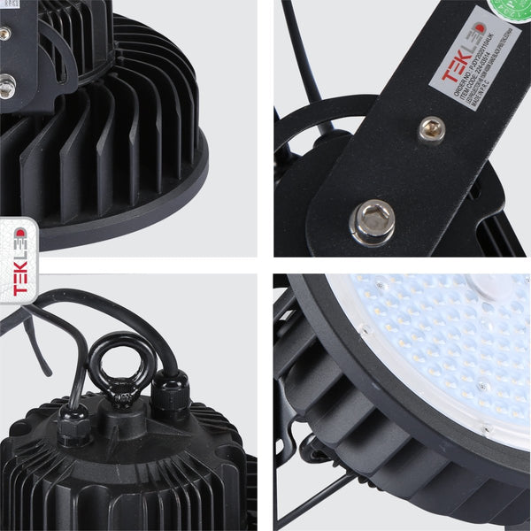 LED UFO Cold Forged Heatsink Highbay Light 150W Cool White 4000K Sand Black IP65
