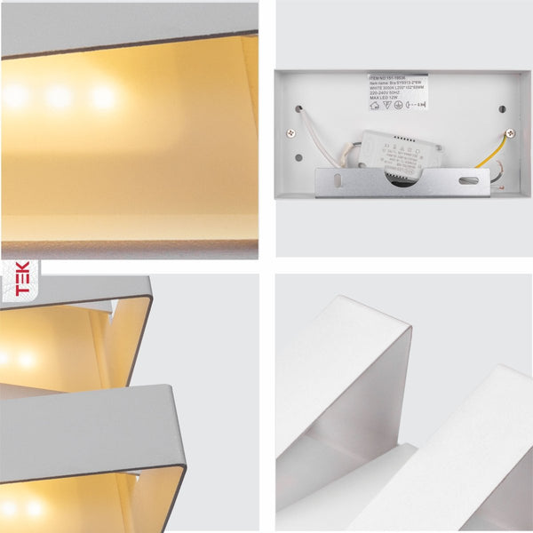Integrated LED Metal Wall Light 12W Warm White 3000K