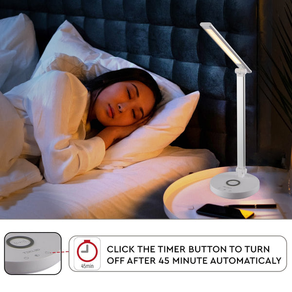 Lingo Desk Light Dimmable and Colour Modes with Wireless Phone Charger