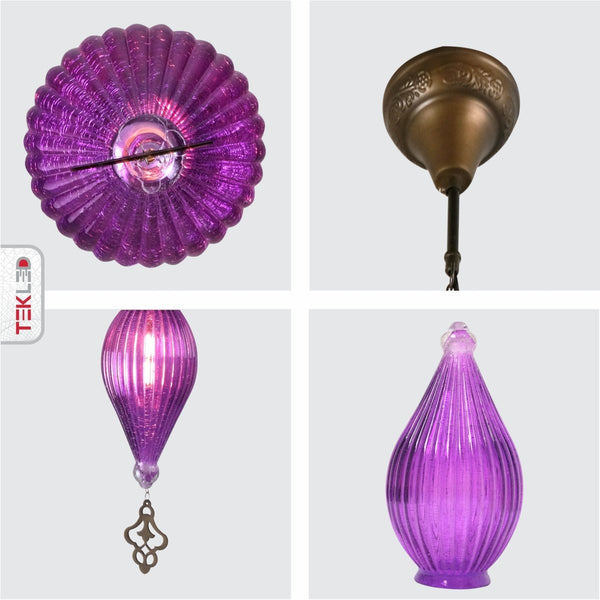 Moroccan Style Antique Brass Glass Oriental Ceiling Pendant Light E27