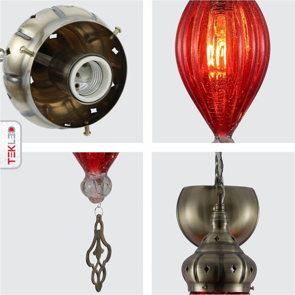 Moroccan Style Antique Brass Glass Oriental Wall Light E27