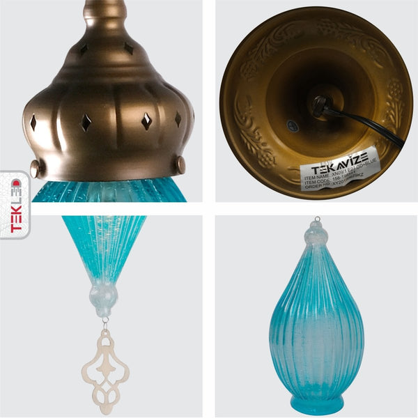 Moroccan Style Antique Brass Glass Oriental Ceiling Pendant Light E27