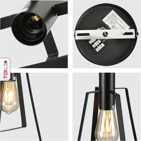 Nordic Black Cage Pendant Ceiling Light E27