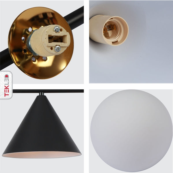 Nordic Modern Island Chandelier Ceiling Light G9 and E27 Black or Gold Funnel Opal Globe