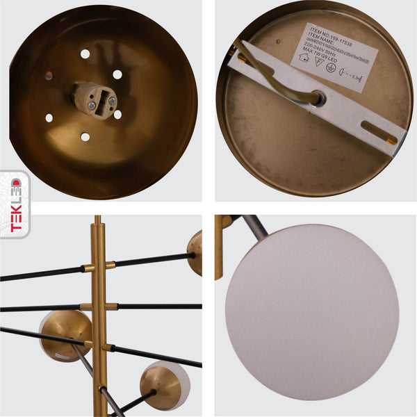 Opal Globe Glass Gold Metal Body Modern Nordic Chandelier Ceiling Light 10xG9s