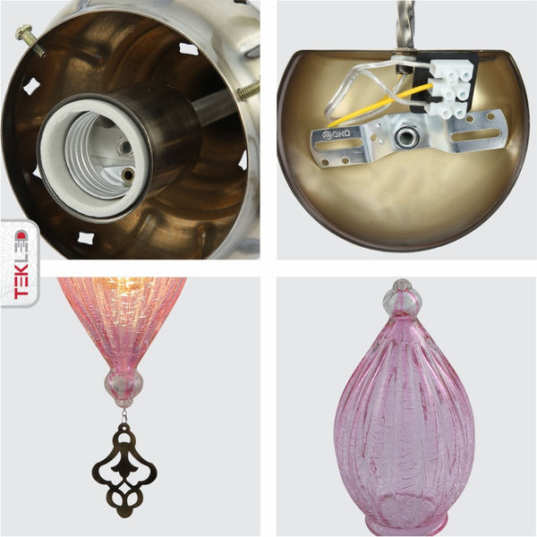 Moroccan Style Antique Brass Glass Oriental Wall Light E27