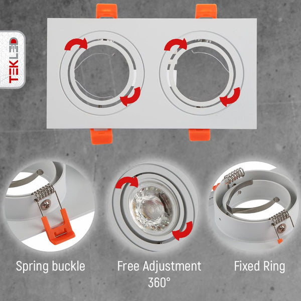 Rectangle Recessed Tilt Downlight GU10