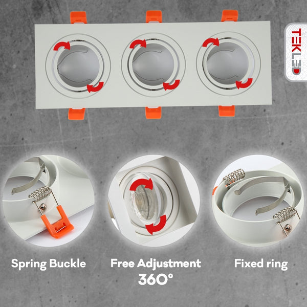 Rectangle Recessed Tilt Downlight GU10