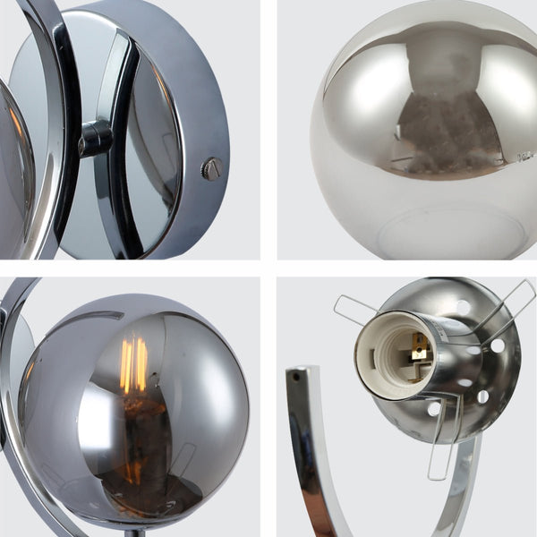 Globe Glass Gold Chrome Crescent Metal Modern Wall Light E27