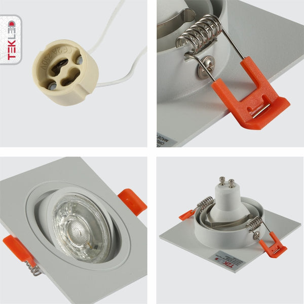 Rectangle Recessed Tilt Downlight GU10