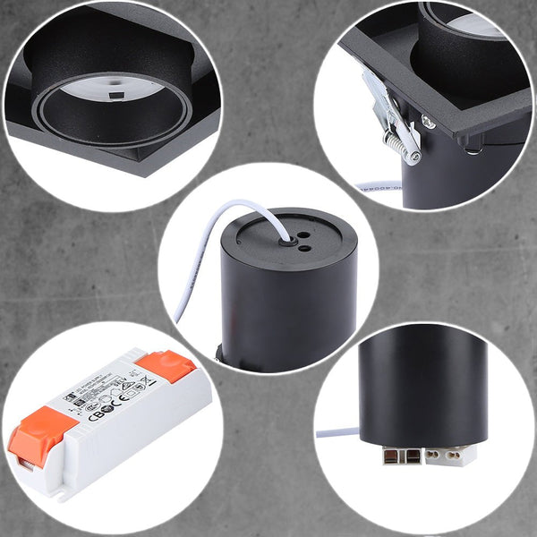 Telescopic Swivel Tilt Adjustable Retractable In-Out LED Rectangle Downlight