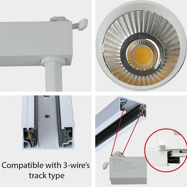 Tracklight 3-wire Single Line 10W Cool White 4000K
