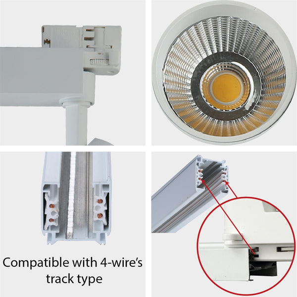 Tracklight 5-wire 3-Line 30W Cool White 4000K