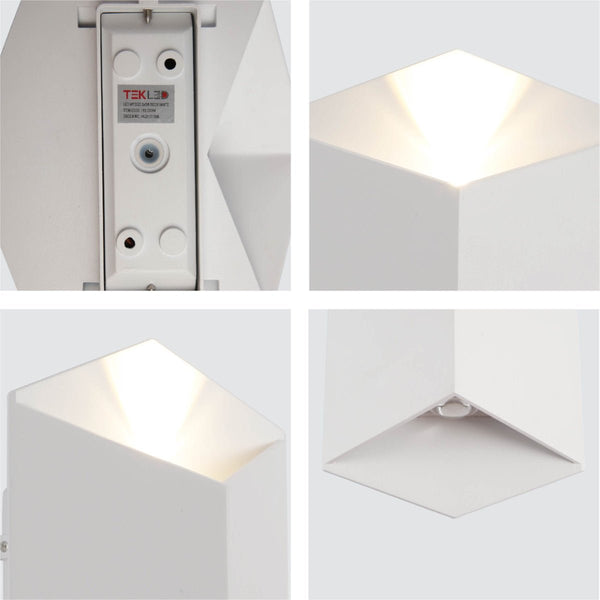White Cuboid Up Down Outdoor Modern LED Wall Light