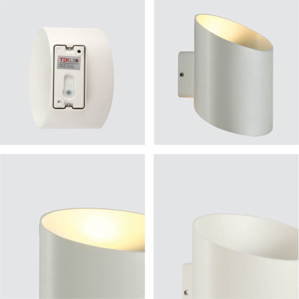 White Oblique Cylinder Up Down Outdoor Modern LED Wall Light