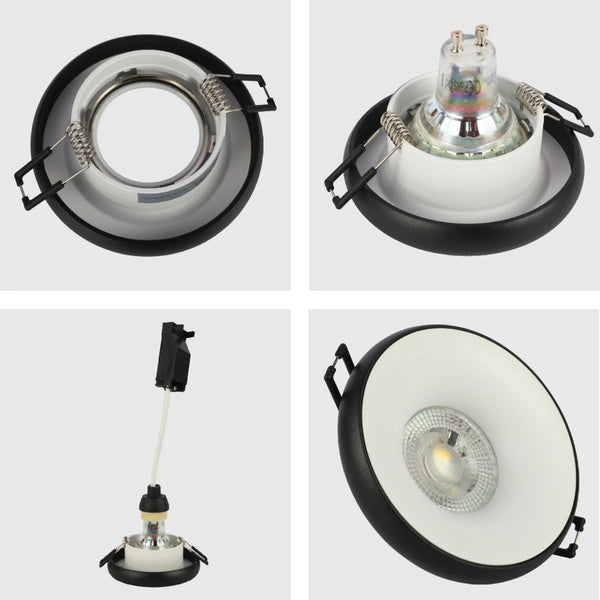 Die-Cast Aluminium Fixed GU10 Downlight with Colour-Accented Bezel