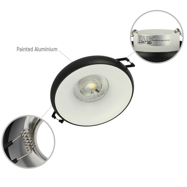 Die-Cast Aluminium Fixed GU10 Downlight with Colour-Accented Bezel