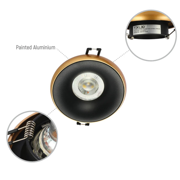 Die-Cast Aluminium Fixed GU10 Downlight with Colour-Accented Bezel
