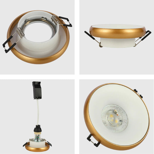 Die-Cast Aluminium Fixed GU10 Downlight with Colour-Accented Bezel