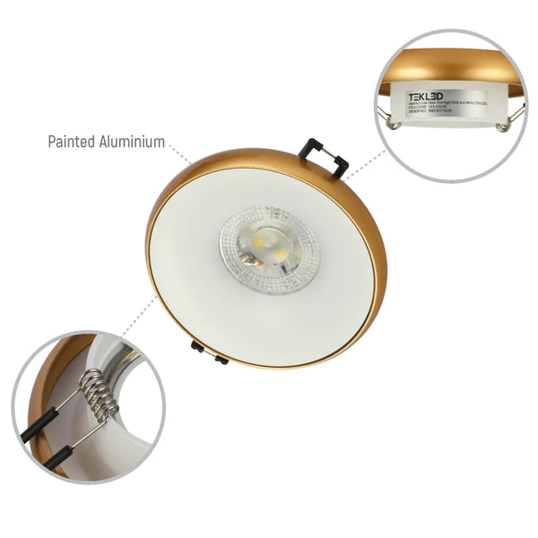 Die-Cast Aluminium Fixed GU10 Downlight with Colour-Accented Bezel