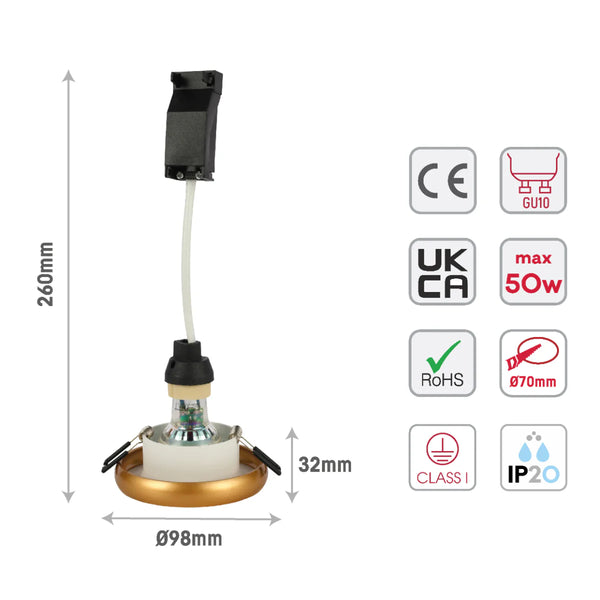 Die-Cast Aluminium Fixed GU10 Downlight with Colour-Accented Bezel