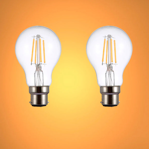 LED Dimmable Filament A60 GLS Bulb B22 Bayonet Cap 6.5W Warm White 2700K