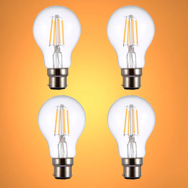 LED Dimmable Filament A60 GLS Bulb B22 Bayonet Cap 6.5W Warm White 2700K