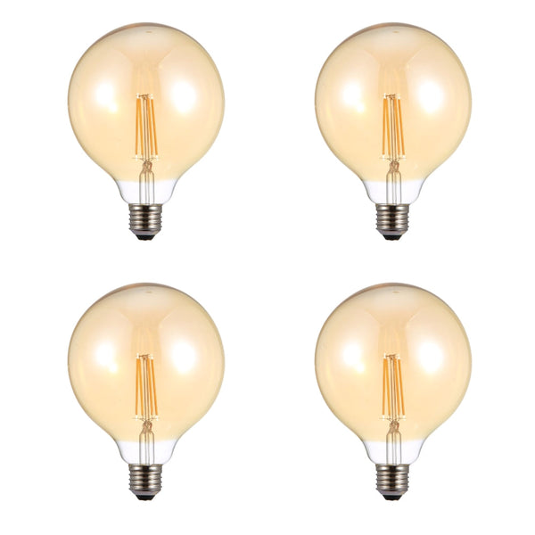 LED Dimmable Filament Globe Bulb E27 Edison Screw 6.5W Pack of 2 Warm White 2400K