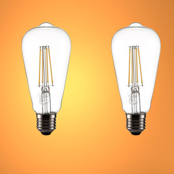 TEKLED
LED Dimmable Filament ST64 Edison Bulb E27 Edison Screw 6.5W - 2400K Warm White / Pack of 2 or 4.