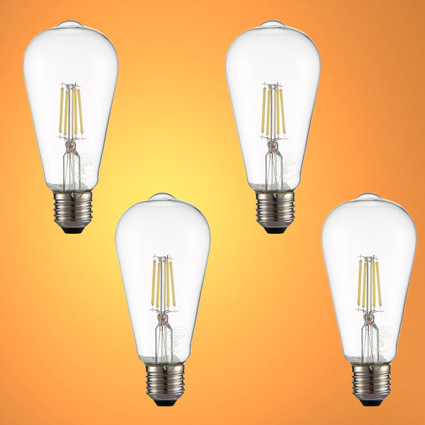 TEKLED
LED Dimmable Filament ST64 Edison Bulb E27 Edison Screw 6.5W - 2400K Warm White / Pack of 2 or 4.