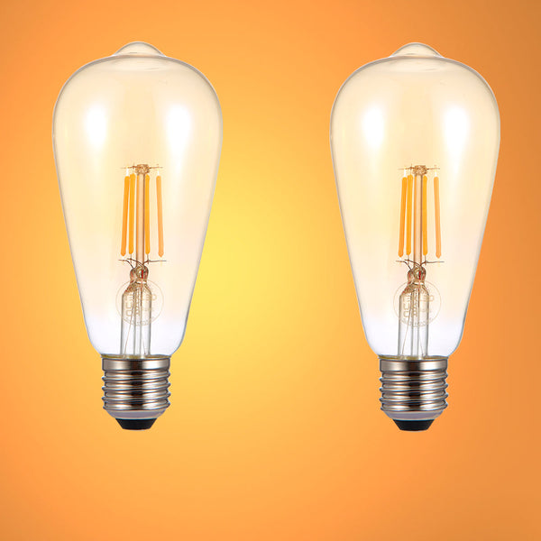 TEKLED
LED Dimmable Filament ST64 Edison Bulb E27 Edison Screw 6.5W - 2400K Warm White / Pack of 2 or 4.