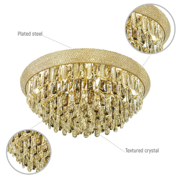 Alexandra Flush Crystal Chandelier Ceiling Light