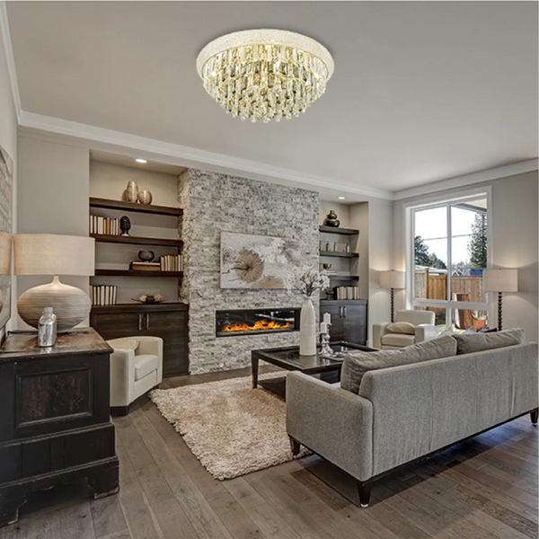 Alexandra Flush Crystal Chandelier Ceiling Light