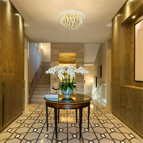 Alexandra Flush Crystal Chandelier Ceiling Light