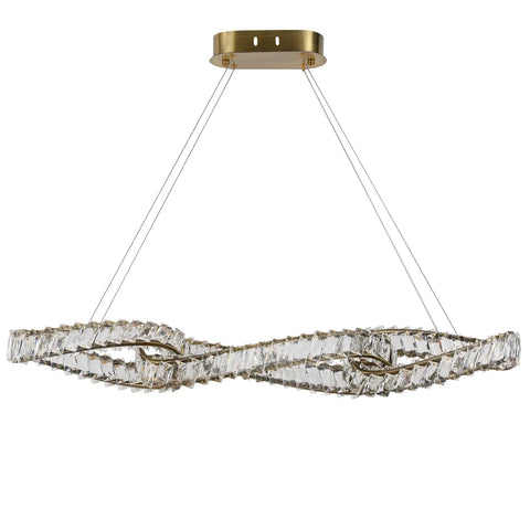 DNA-Inspired Crystal Chandelier LED Pendant Light 36W 3CCT with Copper Finish