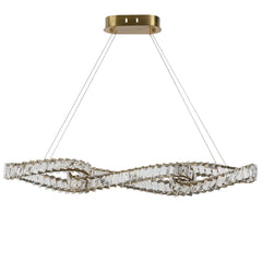 DNA-Inspired Crystal Chandelier LED Pendant Light 36W 3CCT with Copper Finish