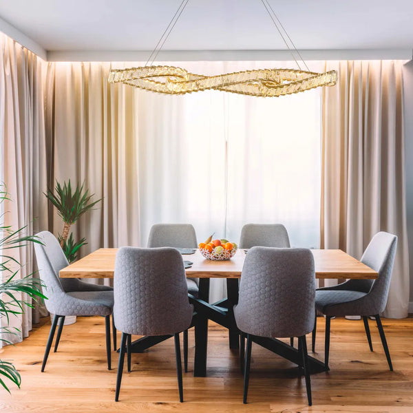 DNA-Inspired Crystal Chandelier LED Pendant Light 36W 3CCT with Copper Finish