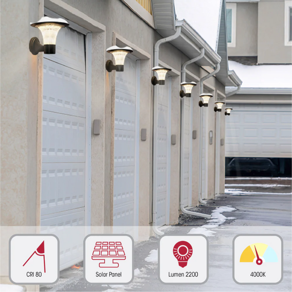 TEKLED Dual CCT Solar LED Wall Pathway Light 15W-Black