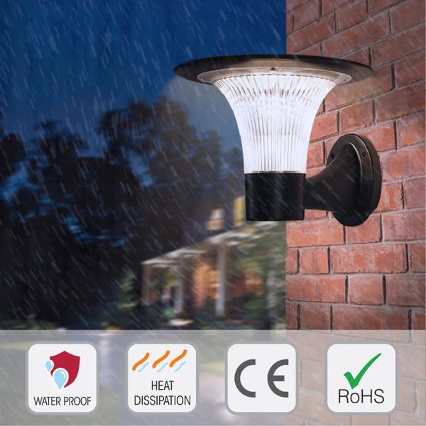 TEKLED Dual CCT Solar LED Wall Pathway Light 15W-Black