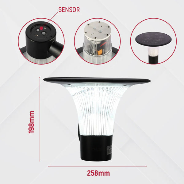 TEKLED Dual CCT Solar LED Wall Pathway Light 15W-Black