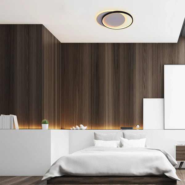 Dual-Ring LED Ceiling Light, CCT Tunable Dimmable with Remote, Flush Mount