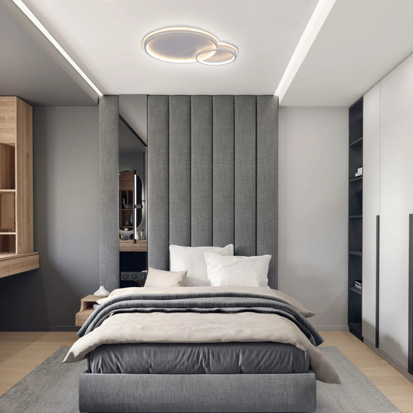 Dual-Ring LED Ceiling Light, CCT Tunable Dimmable with Remote, Flush Mount